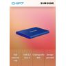 Samsung T7 MU-PC1T0H - SSD - encriptado - 1 TB - externa (portátil) - USB 3.2 Gen 2 (USB C conector) - 256-bits AES - azul índigo