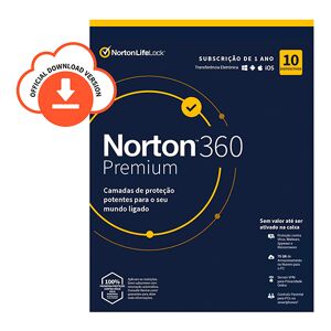 Symantec Antivírus Norton 360 Premium 2020   10 Dispositivos   1 Ano   VPN e Password Manager   PC/Mac/Smartphones/Tablets
