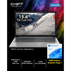 Portátil Lenovo - Ryzen 5 5500U / 16GB RAM / 512GB SSD / 15.6" TN Full HD / Windows 11 - IdeaPad 1 15ALC7-621