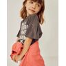 ZY T-shirt de Algodão para Menina 'Berlim', Cinza Escuro