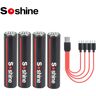 Bateria Recarregável Soshine AAA  Baterias de Lítio 1.5V USB  Bateria Li-ion USB  4 em 1 Cabo USB