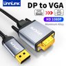 Unnlink-DisplayPort para Cabo Adaptador VGA  1.8m  1080P  Conversor DP para VGA  PC  Computador