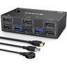 AIMOS Dual Monitor DisplayPort  KVM Switch  2 em 2 Out  DP 1.4  4 USB 3.0  Compatível com 2 Computadores