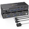 AIMOS Switch KVM Dual Monitor  USB 3.0  Switch KVM HDMI  2 Monitores  3 Computadores  Emulador EDID  4K @