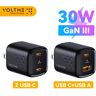 Voltme-usb um carregador de carregamento rápido  30w gan  pd 3.0  qc 4.0 +  pps  afc  fcp  scp  mtk