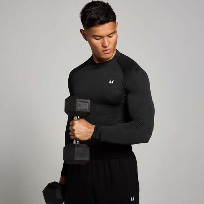 MyProtein Camisola de Manga Comprida Sem Costuras Tempo Pillar Graphic da MP para Homem - Preto - XXL MyProtein Camisola de Manga Comprida Sem Costuras Tempo Pillar Graphic da MP para Homem - Preto - XXL