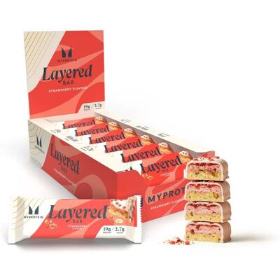MyProtein Layered Protein Bar - 12x60g - Morango MyProtein Layered Protein Bar - 12x60g - Morango