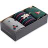 WestMister Caixa Presente 3 Pares Meias de Natal Homem Gift Box Xmas Spirit, Divertidas, em Algodão Penteado