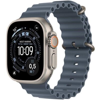 Apple Watch Ultra 3 GPS + Cellular 49mm OLED Titânio Natural Coroa Ocean Azul M 5G Resistência Água 10ATM+IP6X SpO2 Pulsómetro Apple Watch Ultra 3 GPS + Cellular 49mm OLED Titânio Natural Coroa Ocean Azul M 5G Resistência Água 10ATM+IP6X SpO2 Pulsómetro
