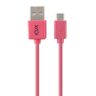 Ksix Cable de Datos y Carga USB-Micro USB 1m Rosa