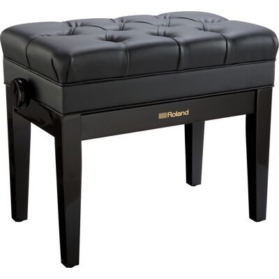 Roland RPB-500PE LUXURY Banco Piano Preto Polido Regulação Altura Roland RPB-500PE LUXURY Banco Piano Preto Polido Regulação Altura