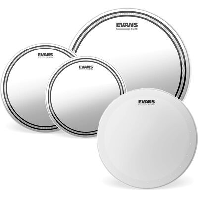 Evans Clear Tom Pack Fusion 10/12/14 c/ 14 HD Dry Snare Batter Drumhead EC2S Evans Clear Tom Pack Fusion 10/12/14 c/ 14 HD Dry Snare Batter Drumhead EC2S