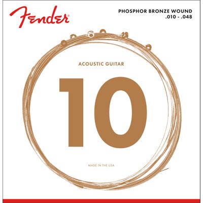 Fender Phosphor Bronze Ball End, 60XL .010-.048 Gauges (6) Fender Phosphor Bronze Ball End, 60XL .010-.048 Gauges (6)