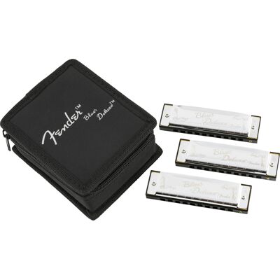 Fender Blues Deluxe Harmónica, Pack de 3, com Estojo Fender Blues Deluxe Harmónica, Pack de 3, com Estojo