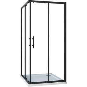 Cabine de duche rectangular correr Perfil preto mate Vidro Anticalcário 6mm (1180-1200)x(880-900)x1900mm-AICA Cabine de duche rectangular correr Perfil preto mate Vidro Anticalcário 6mm (1180-1200)x(880-900)x1900mm-AICA
