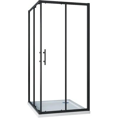 Cabine de duche rectangular correr Perfil preto mate Vidro Anticalcário 6mm (1180-1200)x(880-900)x1900mm-AICA Cabine de duche rectangular correr Perfil preto mate Vidro Anticalcário 6mm (1180-1200)x(880-900)x1900mm-AICA