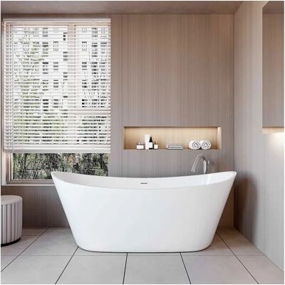AICA Banheiras de ilha acrílico luxuosa e durável,1700x720x650mm, estilo oval, branca, inclui mangueira + dreno AICA Banheiras de ilha acrílico luxuosa e durável,1700x720x650mm, estilo oval, branca, inclui mangueira + dreno