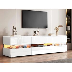 ModernLuxe Móvel TV 160cm para TV 70" com LED - 2 portas e 1 gaveta - Branco ModernLuxe Móvel TV 160cm para TV 70" com LED - 2 portas e 1 gaveta - Branco