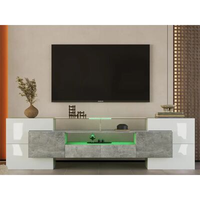 ModernLuxe - Meuble TV - Cinza - 200 cm - Suporte TV ModernLuxe - Meuble TV - Cinza - 200 cm - Suporte TV