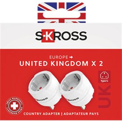 Skross Adaptador Europa para Reino Unido (UK) - Branco - 2 Unidades Skross Adaptador Europa para Reino Unido (UK) - Branco - 2 Unidades