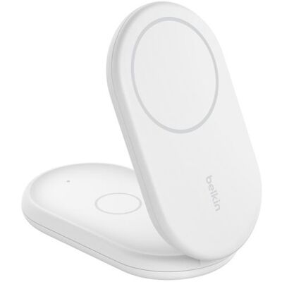 Belkin Base de Carregamento Wireless Magnético Dual BoostCharge Qi2 15W WIZ028vfWH - Branco Belkin Base de Carregamento Wireless Magnético Dual BoostCharge Qi2 15W WIZ028vfWH - Branco
