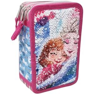 Disney Frozen Estojo reversível com 3 fechos de correr para a escola, 44 unidades, canetas, lápis de cor, marcadores Giotto Disney Frozen Estojo reversível com 3 fechos de correr para a escola, 44 unidades, canetas, lápis de cor, marcadores Giotto