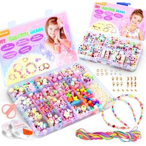 WinWonder Conjunto de contas para crianças bricolage, 1150 peças pulseiras colares de jóias para meninas contas para fazer jóias para crianças WinWonder Conjunto de contas para crianças bricolage, 1150 peças pulseiras colares de jóias para meninas contas para fazer jóias para crianças