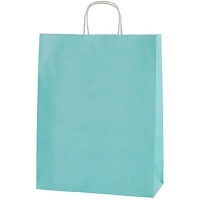 Thepaperbagstore 25 sacos de papel médios azul claro 25 x 11 x 31 cm Thepaperbagstore 25 sacos de papel médios azul claro 25 x 11 x 31 cm