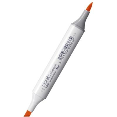COPIC Sketch YR07, Laranja Cádmio, Marcador Duplo com Ponta Média e Pincel COPIC Sketch YR07, Laranja Cádmio, Marcador Duplo com Ponta Média e Pincel