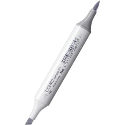 COPIC Sketch N-0, cinzento neutro número 0, marcador duplo com ponta média e ponta do pincel COPIC Sketch N-0, cinzento neutro número 0, marcador duplo com ponta média e ponta do pincel