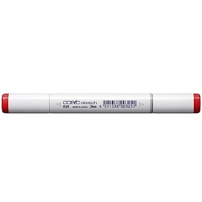 Copic Sketch R29, Vermelho carmim, Marcador duplo com ponta média e ponta de pincel Copic Sketch R29, Vermelho carmim, Marcador duplo com ponta média e ponta de pincel