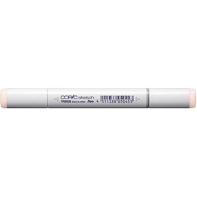 Copic Sketch YR0000, Pale Chiffon, Marcador de ponta dupla com ponta média e ponta de pincel Copic Sketch YR0000, Pale Chiffon, Marcador de ponta dupla com ponta média e ponta de pincel