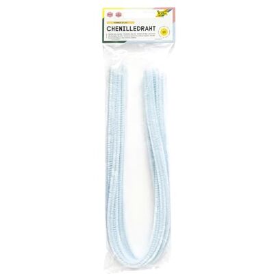 Folia Fio de chenile, 10 peças em azul-celeste, diâmetro 8 mm e 50 cm de comprimento, ideal para crianças para trabalhos manuais e design de animais, figuras e outras formas Folia Fio de chenile, 10 peças em azul-celeste, diâmetro 8 mm e 50 cm de comprimento, ideal para crianças para trabalhos manuais e design de animais, figuras e outras formas