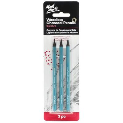 MONT MARTE Lápis de carbono 3 peças carbono preto com diferentes graus de dureza lápis de carbono ideais para desenhos impressionantes perfeito para iniciantes, profissionais e artistas MONT MARTE Lápis de carbono 3 peças carbono preto com diferentes graus de dureza lápis de carbono ideais para desenhos impressionantes perfeito para iniciantes, profissionais e artistas