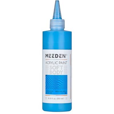MEEDEN Tinta acrílica tom azul cerúleo: 250 ml / 8,45 oz cores acrílicas corpo macio a granel em garrafa ergonómica pinturas de arte de fluxo fluído para artistas pintura em tela MEEDEN Tinta acrílica tom azul cerúleo: 250 ml / 8,45 oz cores acrílicas corpo macio a granel em garrafa ergonómica pinturas de arte de fluxo fluído para artistas pintura em tela