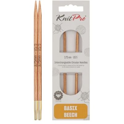KnitPro Basix Bétula - Agulhas de Tricô - Circulares - Intercambiáveis - Multicoloridas - 11,6cm x 3,75mm KnitPro Basix Bétula - Agulhas de Tricô - Circulares - Intercambiáveis - Multicoloridas - 11,6cm x 3,75mm