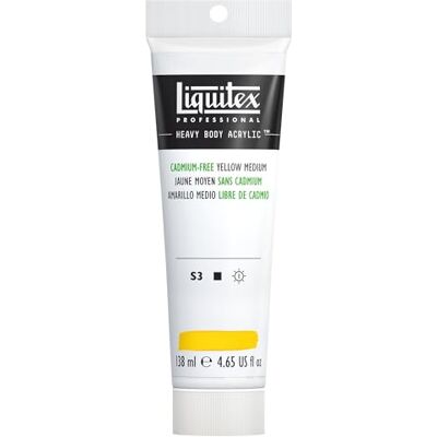 Liquitex Heavy Body Acrylic Tubo de pintura acrílica, amarelo sem cádmio, 138 ml Liquitex Heavy Body Acrylic Tubo de pintura acrílica, amarelo sem cádmio, 138 ml