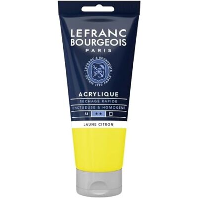 Lefranc Bourgeois Acrílico, amarelo-limão, tubo de 80 ml Lefranc Bourgeois Acrílico, amarelo-limão, tubo de 80 ml