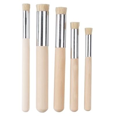 Ideen mit Herz Pincel de ponta redonda com cerdas, para acrílico, aguarela, pinturas a óleo, vários tamanhos, conjunto de 5 unidades Ideen mit Herz Pincel de ponta redonda com cerdas, para acrílico, aguarela, pinturas a óleo, vários tamanhos, conjunto de 5 unidades