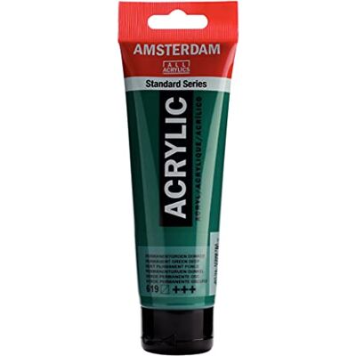 Amsterdam Série padrão tubo acrílico 120 ml verde permanente escuro 619 (17096192) Amsterdam Série padrão tubo acrílico 120 ml verde permanente escuro 619 (17096192)