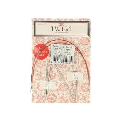 ChiaoGoo TWIST Lace Short Combo Pack agulhas de malha intercambiáveis 1,75 mm pontas de 5 cm e 8 cm prateado 1 unidade ChiaoGoo TWIST Lace Short Combo Pack agulhas de malha intercambiáveis 1,75 mm pontas de 5 cm e 8 cm prateado 1 unidade