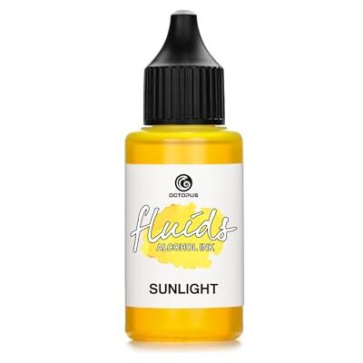 Octopus 30 ml Fluids álcool Ink SUNLIGHT, tinta álcool para Fluid Art e resina artística, amarelo Octopus 30 ml Fluids álcool Ink SUNLIGHT, tinta álcool para Fluid Art e resina artística, amarelo