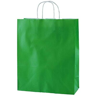 Thepaperbagstore 10 sacos de papel médios verdes 25 x 11 x 31 cm Sacos de papel kraft reciclável com alças resistentes, ideais para presentes, lojas, festas e eventos. Thepaperbagstore 10 sacos de papel médios verdes 25 x 11 x 31 cm Sacos de papel kraft reciclável com alças resistentes, ideais para presentes, lojas, festas e eventos.