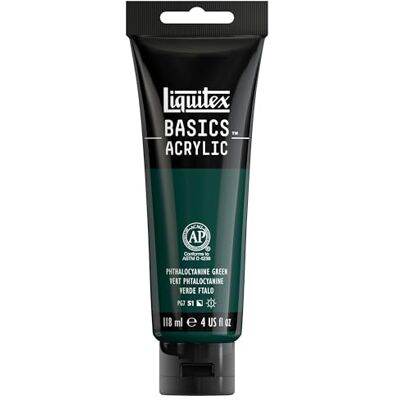 Liquitex Basic Acrylic Tubo de Tinta Acrílica, 118 ML, Verde (Verde Ftalo) Liquitex Basic Acrylic Tubo de Tinta Acrílica, 118 ML, Verde (Verde Ftalo)