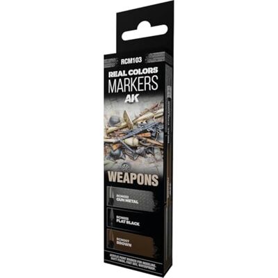 AK Interactive AK Cores reais Marcador Set WEAPONS (3 peças) AK Interactive AK Cores reais Marcador Set WEAPONS (3 peças)