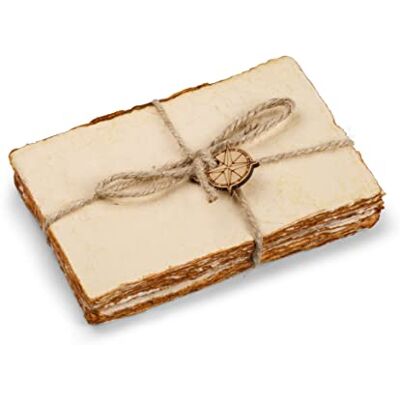 WANDERINGS Tarjetas Antiguas Hechas a Mano con Borde Irregular Paquete de 50-10,5x15 cm Ideales para Anuncios, Invitaciones y Manualidades Papel Reciclado Grueso 150 GSM WANDERINGS Tarjetas Antiguas Hechas a Mano con Borde Irregular Paquete de 50-10,5x15 cm Ideales para Anuncios, Invitaciones y Manualidades Papel Reciclado Grueso 150 GSM