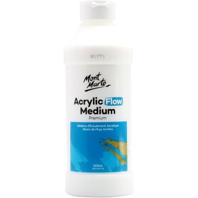 MONT MARTE Medium acrílico, 500 ml, fluxo médio para pincéis macios e longos, melhorador de fluxo para pinturas acrílicas, médio (500 ml) MONT MARTE Medium acrílico, 500 ml, fluxo médio para pincéis macios e longos, melhorador de fluxo para pinturas acrílicas, médio (500 ml)