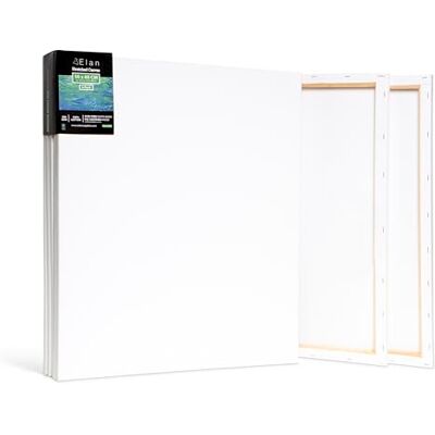 Elan Tela, 50 x 60 cm, conjunto de 6 telas para pintar 280 GSM Tela 100% de fibra natural de algodão, livre de ácidos, branco, ideal para pintura acrílica e guache Elan Tela, 50 x 60 cm, conjunto de 6 telas para pintar 280 GSM Tela 100% de fibra natural de algodão, livre de ácidos, branco, ideal para pintura acrílica e guache