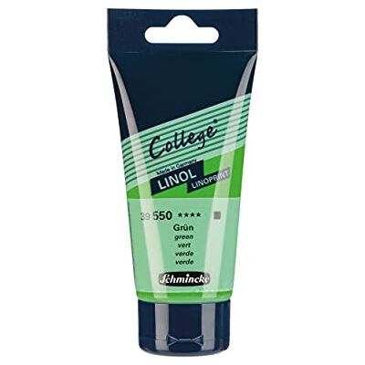 Schmincke College® Linol, cores de linóleo para artistas. Verde no tubo de 75 ml, 39550013, tinta de linóleo à base de água com baixo odor, resistente à luz, impressão uniforme Schmincke College® Linol, cores de linóleo para artistas. Verde no tubo de 75 ml, 39550013, tinta de linóleo à base de água com baixo odor, resistente à luz, impressão uniforme