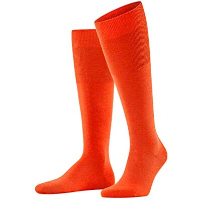 Falke Homem Airport meias compridas respirável regulação do clima antiodores lã algodão longo plano fino elegante costura plana na área da ponta 1 par, Laranja Red Clay 8095 Falke Homem Airport meias compridas respirável regulação do clima antiodores lã algodão longo plano fino elegante costura plana na área da ponta 1 par, Laranja Red Clay 8095